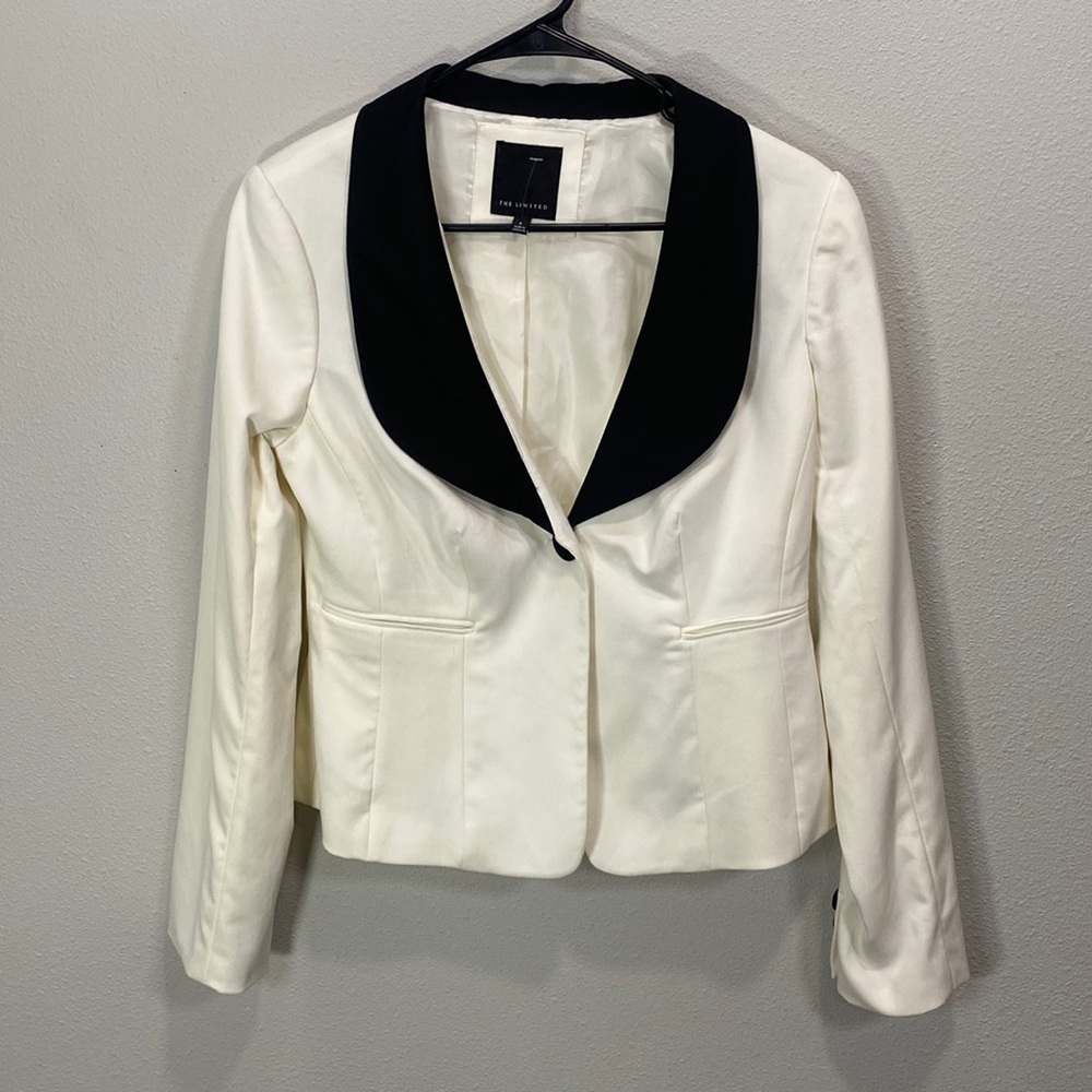 The limited Y2k two tone blazer jacket black white‎